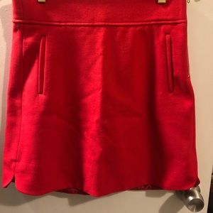 Jcrew red mini skirt